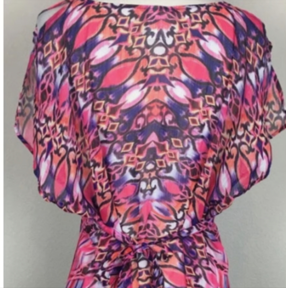 BECCA Pink and Purple Kaleidoscope Swim Coverup
